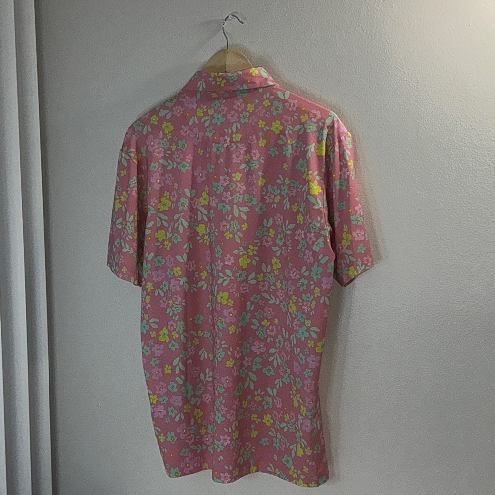 Bad Birdie Pink Floral Golf Shirt - Picture 5 of 5